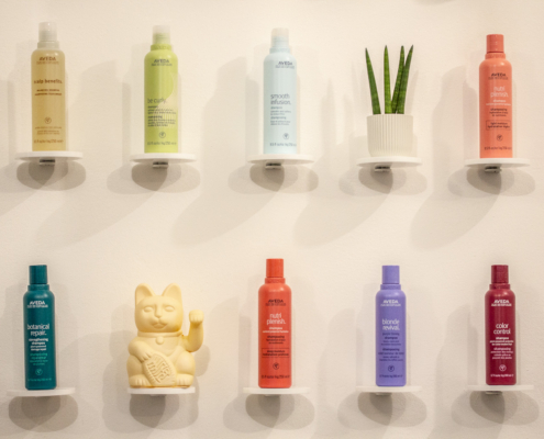 Haarpflegeprodukte im Regal Lemontree Friseur Hannover Haarpflegeprodukte im Regal